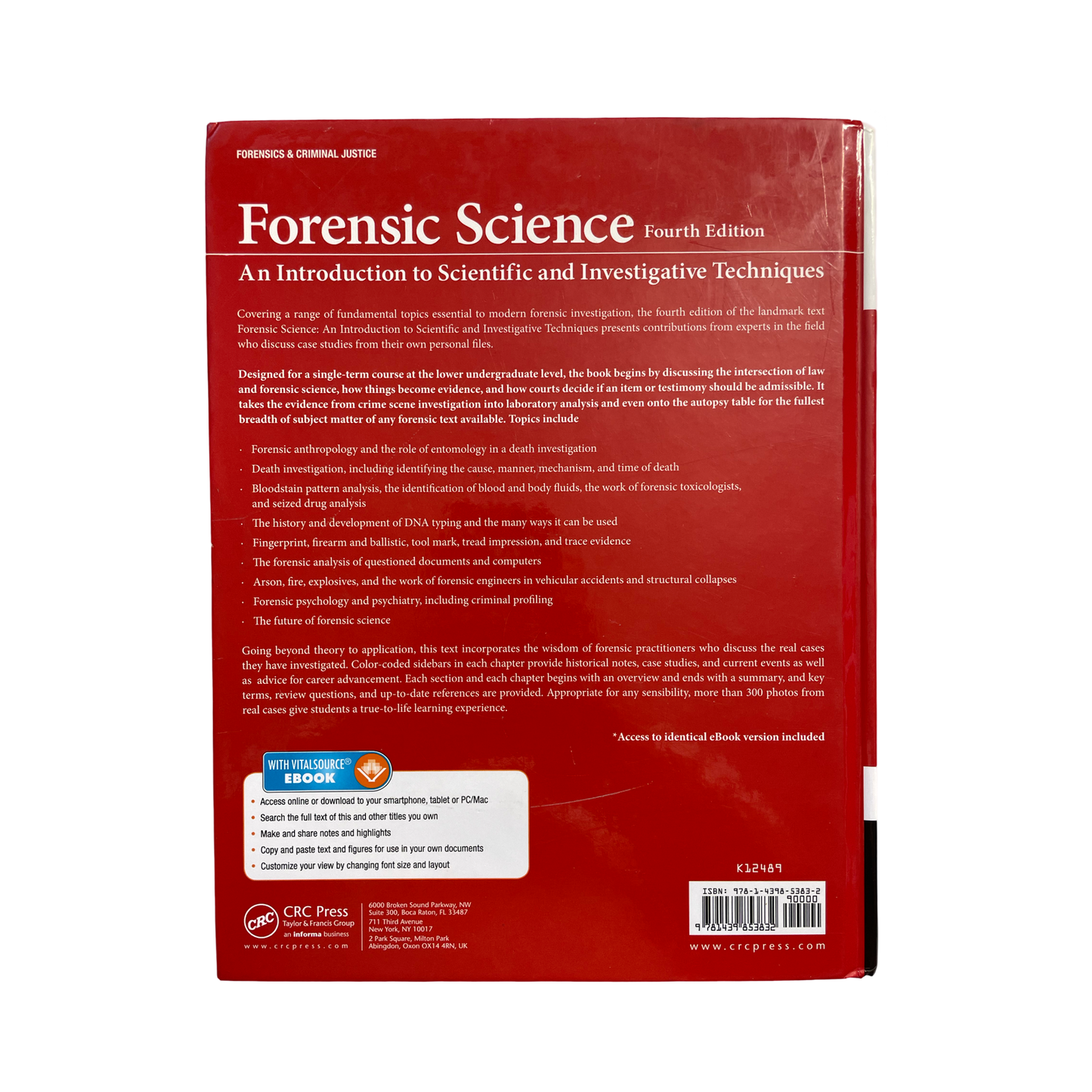 Forensic Science An introduction to scientific and investigative Techniques