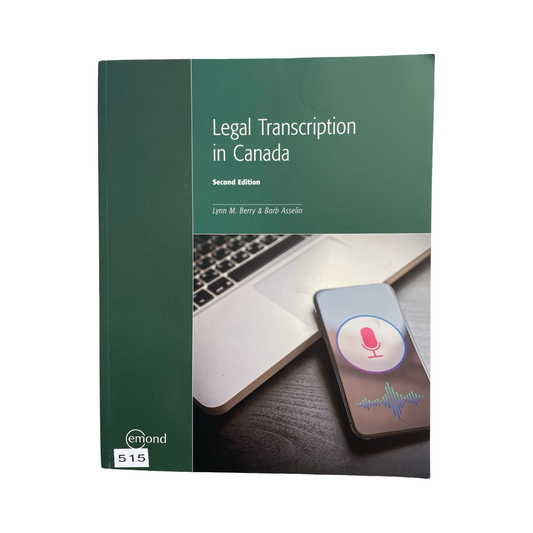 Legal Transcription In Canada second Edition