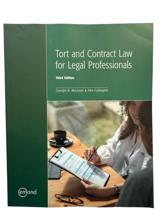 Tort and Contract law for Legal Professionals Third edition