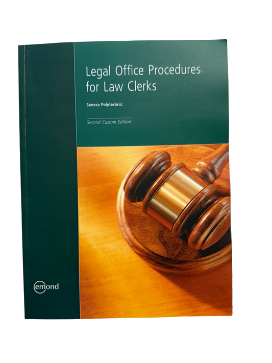 legal office Procedures for Law Clerks Seneca Polytechnics
