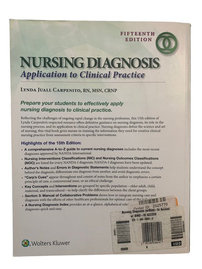 Nursing Diagnosis application to clinical practice