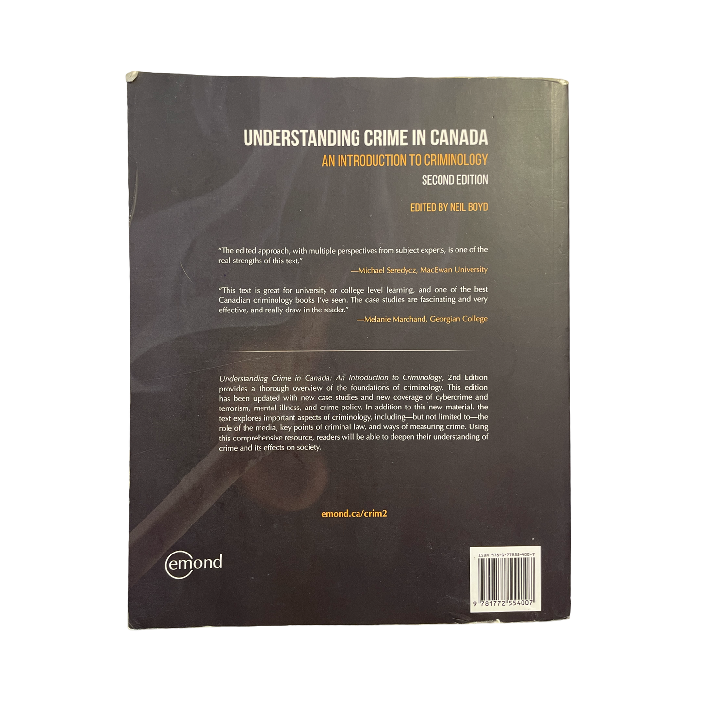 Canadian criminology Fourth Edition
