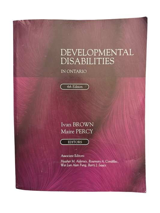 DEVELOPMENTAL DISABILITIES IN ONTARIO 4th EDITION