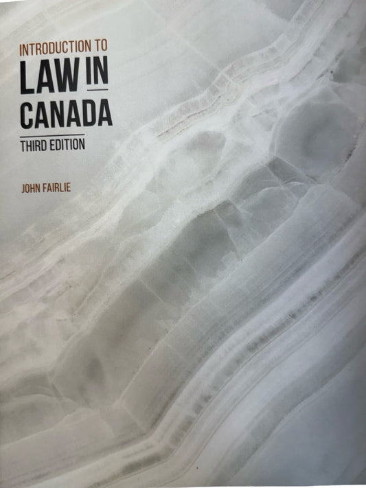 INTRODUCTION TO LAW IN CANADA THIRD EDITION