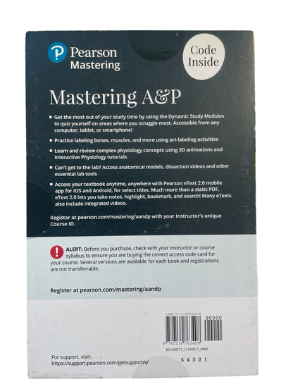 Human Anatomy and Physiology 11th edition-Access code Card