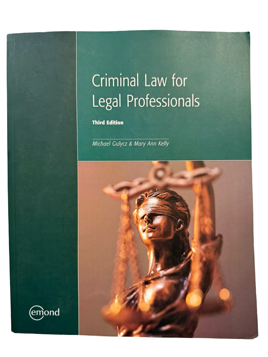 Criminal law for Legal Professionals Third Edition