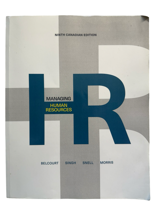 MANAGING HUMAN RESOURCES NINTH CANADIAN EDITION