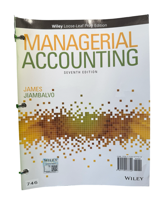 Managerial Accounting Seventh edition Looseleaf