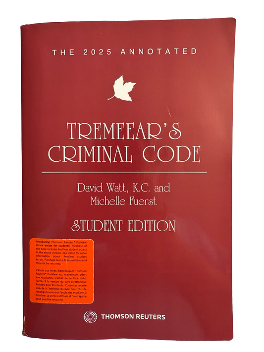 Tremeer’s Criminal Code student ed