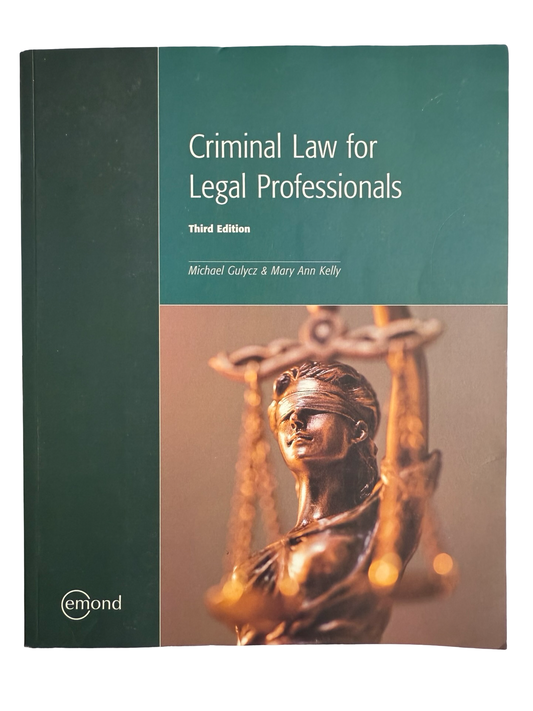 Criminal Law For Legal Professionals Third Edition